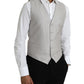 Dolce & Gabbana Light Gray Wool Formal Dress Waistcoat Vest