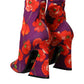 Dolce & Gabbana Purple Floral Jersey Stretch Boots Shoes