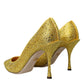 Dolce & Gabbana Yellow Strass Crystal Heels Pumps Shoes