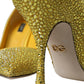 Dolce & Gabbana Yellow Strass Crystal Heels Pumps Shoes