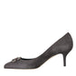 Dolce & Gabbana Gray Amore Suede Bellucci Heels Pumps Shoes