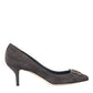 Dolce & Gabbana Gray Amore Suede Bellucci Heels Pumps Shoes