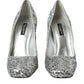 Dolce & Gabbana Silver Sequin Embellished Heels Pumps Shoes