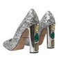 Dolce & Gabbana Silver Sequin Embellished Heels Pumps Shoes