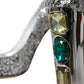 Dolce & Gabbana Silver Sequin Embellished Heels Pumps Shoes