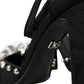 Dolce & Gabbana Black Lilies Crystal Heels Pumps Shoes