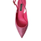 Dolce & Gabbana Pink Slingbacks Crystal Pumps Shoes