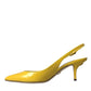 Dolce & Gabbana Yellow Leather Slingbacks Heels Shoes