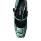 Dolce & Gabbana Aqua Python Leather Mary Jane Pumps Shoes