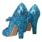 Dolce & Gabbana Blue Sequin Mary Jane Pumps High Heels Shoes