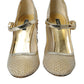 Dolce & Gabbana Gold Mesh Crystal Mary Jane Pumps Heels Shoes