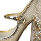 Dolce & Gabbana Gold Mesh Crystal Mary Jane Pumps Heels Shoes