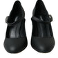 Dolce & Gabbana Black Leather Mary Jane Pumps Heels Shoes