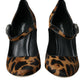 Dolce & Gabbana Brown Leopard Calf Hair Mary Jane Pumps Shoes