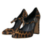 Dolce & Gabbana Brown Leopard Calf Hair Mary Jane Pumps Shoes