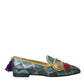 Dolce & Gabbana Multicolor Jacquard Embellished Loafers Shoes