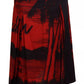 Dsquared² Red Printed High Waist A-line Pleated Midi Skirt