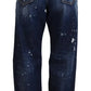 Dsquared² Blue High Waist Tattered Denim Jeans San Diego