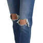 Dsquared² Cool Girl Blue Distressed Mid Waist Denim Jeans