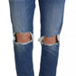 Dsquared² Cool Girl Blue Distressed Mid Waist Denim Jeans