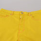 Dsquared² Yellow Cotton High Waist Baggy Women Hotpants Shorts