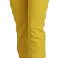 Dsquared² Yellow Cotton Mid Waist Flare Denim Trouser Jeans