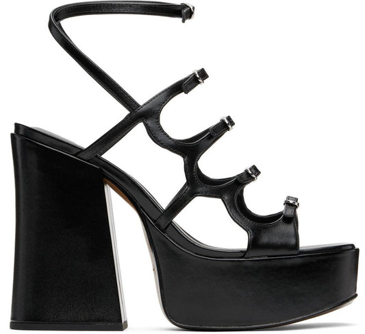 Black 'The Kiki Platform' Heeled Sandals