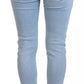 Dsquared² Blue Tattered Mid Waist Cropped Twiggy Denim Jeans