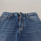 Dsquared² Blue Distressed High Waist Straight Denim Jeans