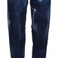 Dsquared² Blue Icon High Waist Straight Denim Boston Jeans