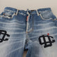 Dsquared² Blue Washed High Waist Straight Denim Boston Jeans