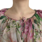 Dolce & Gabbana Multicolor Floral Silk Tiered Long Maxi Dress