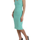 Dolce & Gabbana Green Viscose Sleeveless Bodycon Midi Dress