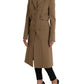 Dolce & Gabbana Brown Button Down Long Trench Coat Jacket