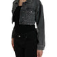 Dolce & Gabbana Dark Gray Cotton Stretch Cropped Denim Jacket