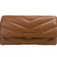 Michael Kors Jet Set Travel Large Quilted Leather Trifold Wallet Brown