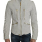 Dolce & Gabbana Leather White Biker Motorcycle Jacket