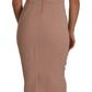 Dolce & Gabbana Dusty Pink Midi Sheath Crystal Buttons Dress