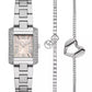 Women's Emery Three-Hand Silver-Tone Stainless Steel Watch 22mm and Bracelet Gift Set