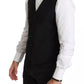 Dolce & Gabbana Black Wool Stretch Waistcoat Formal Dress Vest