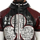 Dolce & Gabbana Black Bordeaux Hooded Leather DG King of Love Jacket