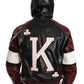 Dolce & Gabbana Black Bordeaux Hooded Leather DG King of Love Jacket