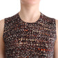 Dolce & Gabbana Sleeveless Multicolor Knit Wool Top