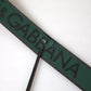 Dolce & Gabbana Black Green Logo Silver Metal Buckle Belt