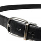 Dolce & Gabbana Black Leather Silver Metal Buckle Men Belt