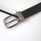 Dolce & Gabbana Black Leather Silver Metal Buckle Men Belt