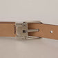 Dolce & Gabbana Brown Classic Leather Silver Logo Metal Buckle Belt