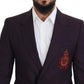 Dolce & Gabbana Purple Logo Single Breasted Wool Blazer