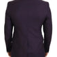 Dolce & Gabbana Purple Logo Single Breasted Wool Blazer