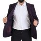 Dolce & Gabbana Purple Logo Single Breasted Wool Blazer